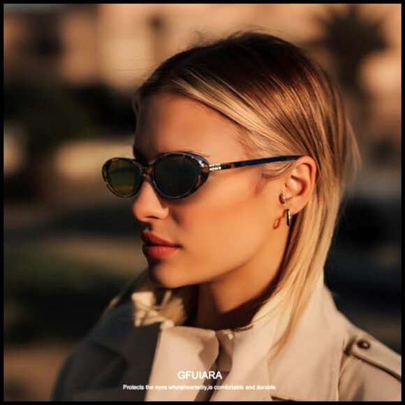 Retro Oval Sunglasses UV400 Protection Lightweight Small Frame main image 6